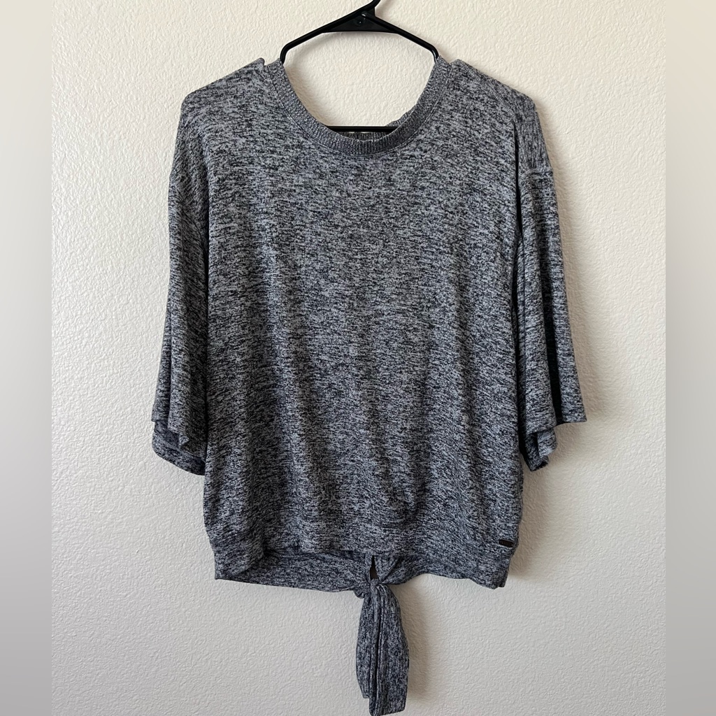 Dkny Sport Athletic Marled Gray Pullover Wide Top Sz Medium